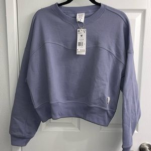 Adidas silver violet pullover sweater cropped loose fit